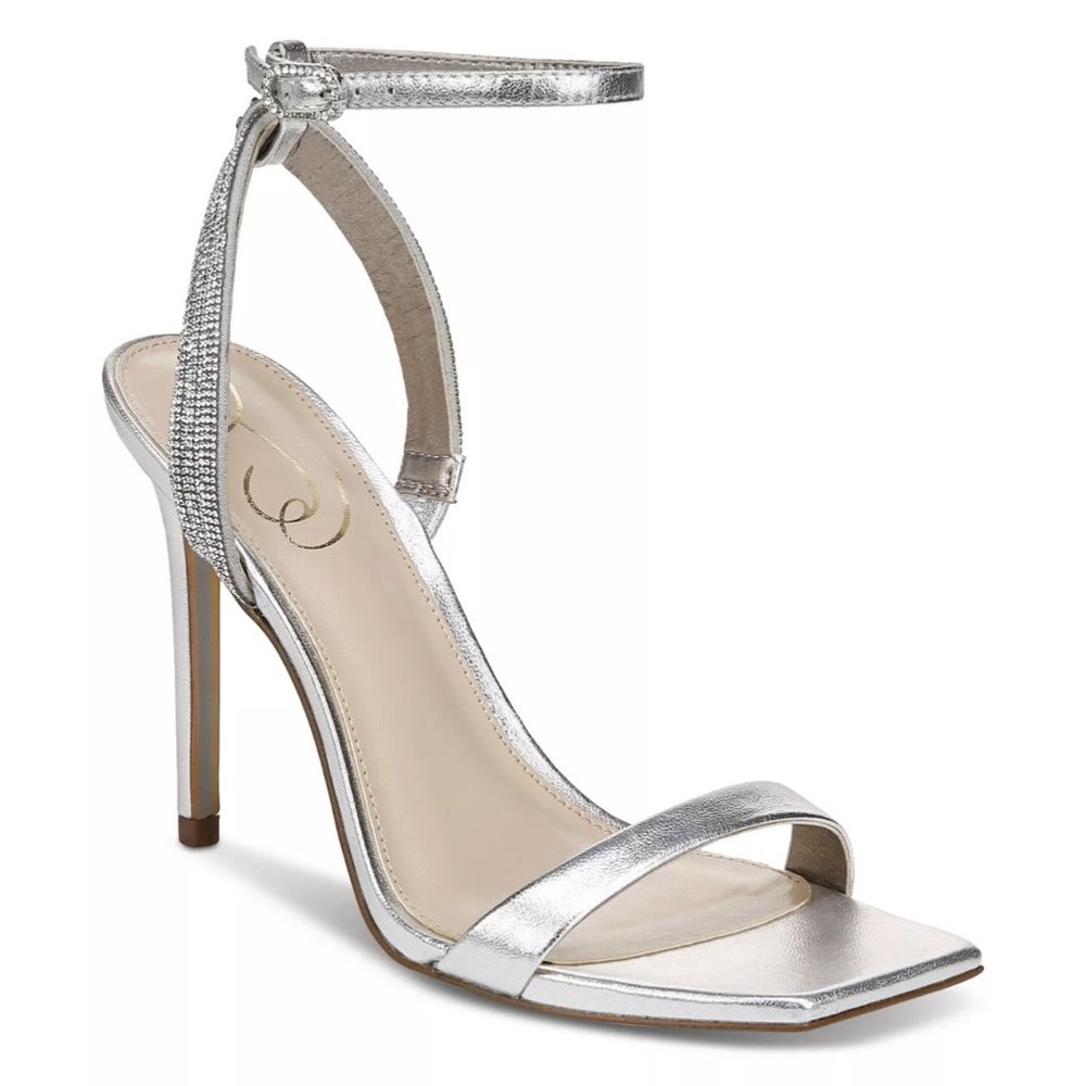 SAM EDELMAN Women's Opehlia Rhinestone Evening Sandals Silver 7